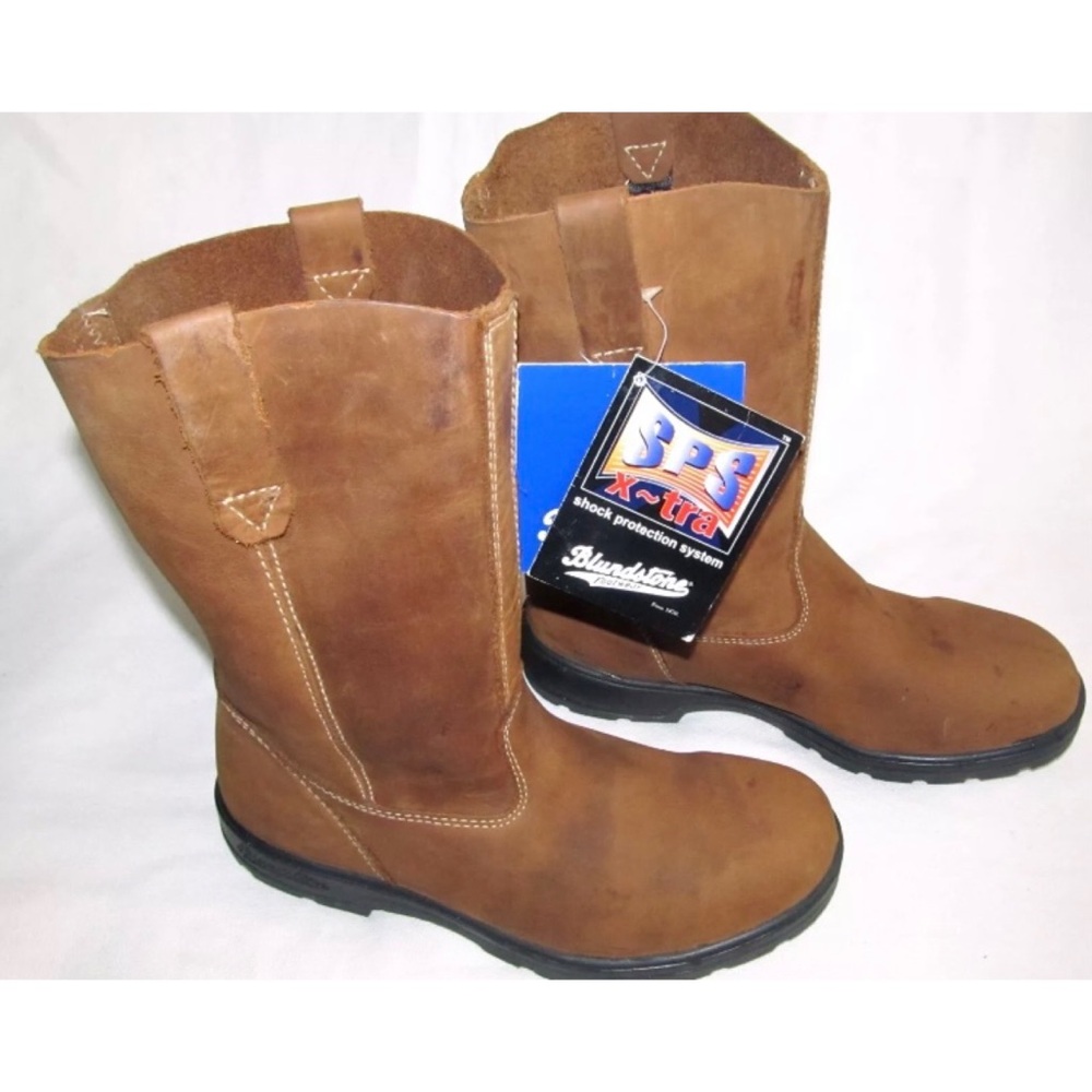 New Blundstone Brown Rancher Pull on Leather Boots Mens Size 7 Womens Size 9